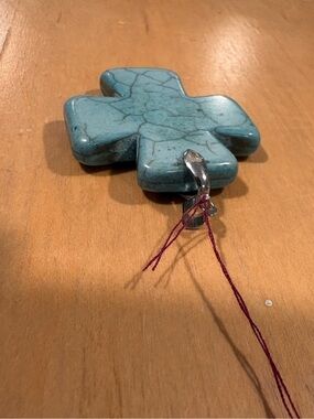 Turquoise Howlite Cross Pendant Necklace